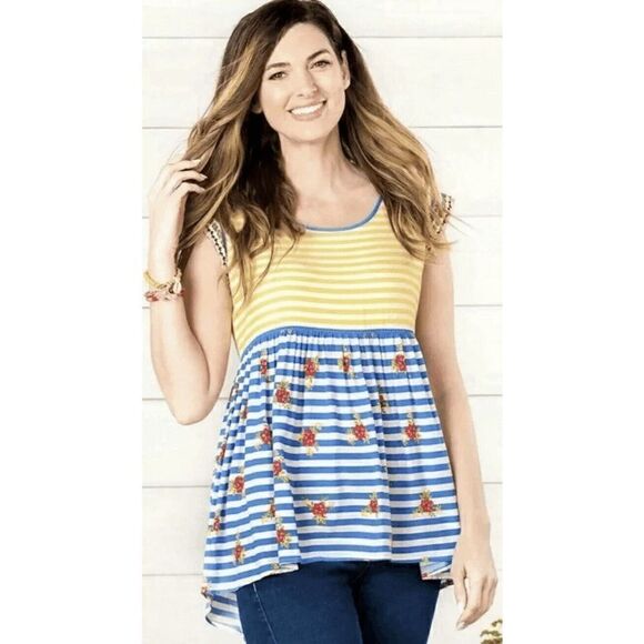 Matilda Jane Adventure Begins On My Mind Top Women's MEDIUM NWT - Picture 1 of 12